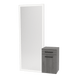 Glo Wall Mount Styling Station with Tilt-out Appliance Holder and Silver Full-Length Rectangle Glo Mirror - Kaemark