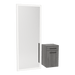 Glo Wall Mount Styling Station with Tilt-out Appliance Holder and Silver Full-Length Rectangle Glo Mirror - Kaemark