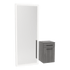 Glo Wall Mount Styling Station with Tilt-out Appliance Holder and Silver Full-Length Rectangle Glo Mirror - Kaemark