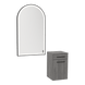 Glo Wall Mount Styling Station with Tilt-out Appliance Holder and Black Arch Paloma Mirror - Kaemark