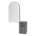 Glo Wall Mount Styling Station with Tilt-out Appliance Holder and Black Arch Paloma Mirror - Kaemark