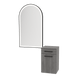 Glo Wall Mount Styling Station with Tilt-out Appliance Holder and Black Arch Paloma Mirror - Kaemark
