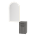 Glo Wall Mount Styling Station with Tilt-out Appliance Holder and Gold Arch Paloma Mirror - Kaemark