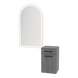 Glo Wall Mount Styling Station with Tilt-out Appliance Holder and Gold Arch Paloma Mirror - Kaemark