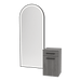 Glo Wall Mount Styling Station with Tilt-out Appliance Holder and Black Full-Length Arch Paloma Mirror - Kaemark