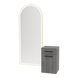 Glo Wall Mount Styling Station with Tilt-out Appliance Holder and Gold Full-Length Arch Paloma Mirror - Kaemark