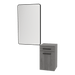 Glo Wall Mount Styling Station with Tilt-out Appliance Holder and Black Rectangle Westin Mirror - Kaemark