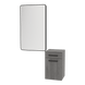 Glo Wall Mount Styling Station with Tilt-out Appliance Holder and Black Rectangle Westin Mirror - Kaemark