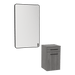 Glo Wall Mount Styling Station with Tilt-out Appliance Holder and Black Rectangle Westin Mirror - Kaemark