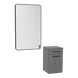 Glo Wall Mount Styling Station with Tilt-out Appliance Holder and Black Rectangle Westin Mirror - Kaemark