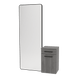 Glo Wall Mount Styling Station with Tilt-out Appliance Holder and Black Full-Length Rectangle Westin Mirror - Kaemark