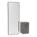 Glo Wall Mount Styling Station with Tilt-out Appliance Holder and Black Full-Length Rectangle Westin Mirror - Kaemark