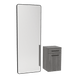 Glo Wall Mount Styling Station with Tilt-out Appliance Holder and Black Full-Length Rectangle Westin Mirror - Kaemark