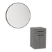 Glo Laminate Wall Mount Styling Station with Tilt-Out Appliance Holder and Westin Round Mirror - Kaemark