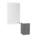 Glo Wall Mount Styling Station with Tilt-out Appliance Holder, Solid Surface Countertop, and Silver Rectangle Glo Mirror - Kaemark