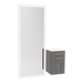 Glo Wall Mount Styling Station with Tilt-out Appliance Holder, Solid Surface Countertop, and Silver Full-Length Rectangle Glo Mirror - Kaemark