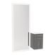 Glo Wall Mount Styling Station with Tilt-out Appliance Holder, Solid Surface Countertop, and Silver Full-Length Rectangle Glo Mirror - Kaemark