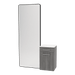 Glo Wall Mount Styling Station with Tilt-out Appliance Holder, Solid Surface Countertop, and Black Full-Length Rectangle Westin Mirror - Kaemark