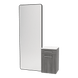 Glo Wall Mount Styling Station with Tilt-out Appliance Holder, Solid Surface Countertop, and Black Full-Length Rectangle Westin Mirror - Kaemark