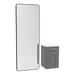 Glo Wall Mount Styling Station with Tilt-out Appliance Holder, Solid Surface Countertop, and Black Full-Length Rectangle Westin Mirror - Kaemark