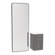 Glo Wall Mount Styling Station with Tilt-out Appliance Holder, Solid Surface Countertop, and Black Full-Length Rectangle Westin Mirror - Kaemark
