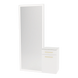 Glo Wall Mount Styling Station with Tilt-out Appliance Holder, Solid Surface Countertop, and Silver Full-Length Rectangle Glo Mirror - Kaemark