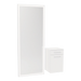 Glo Wall Mount Styling Station with Tilt-out Appliance Holder, Solid Surface Countertop, and Silver Full-Length Rectangle Glo Mirror - Kaemark