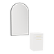 Glo Wall Mount Styling Station with Tilt-out Appliance Holder and Black Arch Paloma Mirror - Kaemark