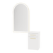 Glo Wall Mount Styling Station with Tilt-out Appliance Holder and Gold Arch Paloma Mirror - Kaemark