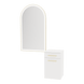 Glo Wall Mount Styling Station with Tilt-out Appliance Holder and Gold Arch Paloma Mirror - Kaemark