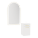 Glo Wall Mount Styling Station with Tilt-out Appliance Holder and Gold Arch Paloma Mirror - Kaemark