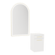 Glo Wall Mount Styling Station with Tilt-out Appliance Holder and Gold Arch Paloma Mirror - Kaemark