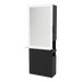 Glo Single Operator Styling Station with Pull-out Appliance Holder, Glass Shelf and Silver Rectangle Glo Mirror - Kaemark