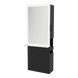 Glo Single Operator Styling Station with Pull-out Appliance Holder, Glass Shelf and Silver Rectangle Glo Mirror - Kaemark