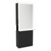 Glo Single Operator Styling Station with Pull-out Appliance Holder, Glass Shelf and Silver Rectangle Glo Mirror - Kaemark