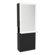 Glo Single Operator Styling Station with Pull-out Appliance Holder, Glass Shelf and Silver Rectangle Glo Mirror - Kaemark