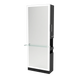 Glo Single Operator Styling Station with Pull-out Appliance Holder, Glass Shelf and Silver Full-Length Rectangle Glo Mirror - Kaemark
