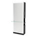 Glo Single Operator Styling Station with Pull-out Appliance Holder, Glass Shelf and Silver Full-Length Rectangle Glo Mirror - Kaemark