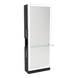 Glo Single Operator Styling Station with Pull-out Appliance Holder, Glass Shelf and Silver Full-Length Rectangle Glo Mirror - Kaemark