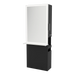 Glo Single Operator Styling Station with Pull-out Appliance Holder, Solid Surface Shelf, and Silver Rectangle Glo Mirror - Kaemark