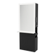 Glo Single Operator Styling Station with Pull-out Appliance Holder, Solid Surface Shelf, and Silver Rectangle Glo Mirror - Kaemark