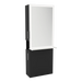 Glo Single Operator Styling Station with Pull-out Appliance Holder, Solid Surface Shelf, and Silver Rectangle Glo Mirror - Kaemark