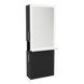 Glo Single Operator Styling Station with Pull-out Appliance Holder, Solid Surface Shelf, and Silver Rectangle Glo Mirror - Kaemark
