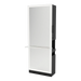 Glo Single Operator Styling Station with Pull-out Appliance Holder, Solid Surface Shelf, and Full-Length Rectangle Glo Mirror - Kaemark