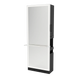 Glo Single Operator Styling Station with Pull-out Appliance Holder, Solid Surface Shelf, and Full-Length Rectangle Glo Mirror - Kaemark
