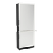 Glo Single Operator Styling Station with Pull-out Appliance Holder, Solid Surface Shelf, and Full-Length Rectangle Glo Mirror - Kaemark