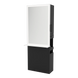 Glo Single Operator Styling Station with Pull-out Appliance Holder, Solid Surface Shelf, and Silver Rectangle Glo Mirror - Kaemark