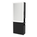 Glo Single Operator Styling Station with Pull-out Appliance Holder, Solid Surface Shelf, and Silver Rectangle Glo Mirror - Kaemark
