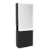 Glo Single Operator Styling Station with Pull-out Appliance Holder, Solid Surface Shelf, and Silver Rectangle Glo Mirror - Kaemark