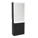 Glo Single Operator Styling Station with Pull-out Appliance Holder, Solid Surface Shelf, and Silver Rectangle Glo Mirror - Kaemark